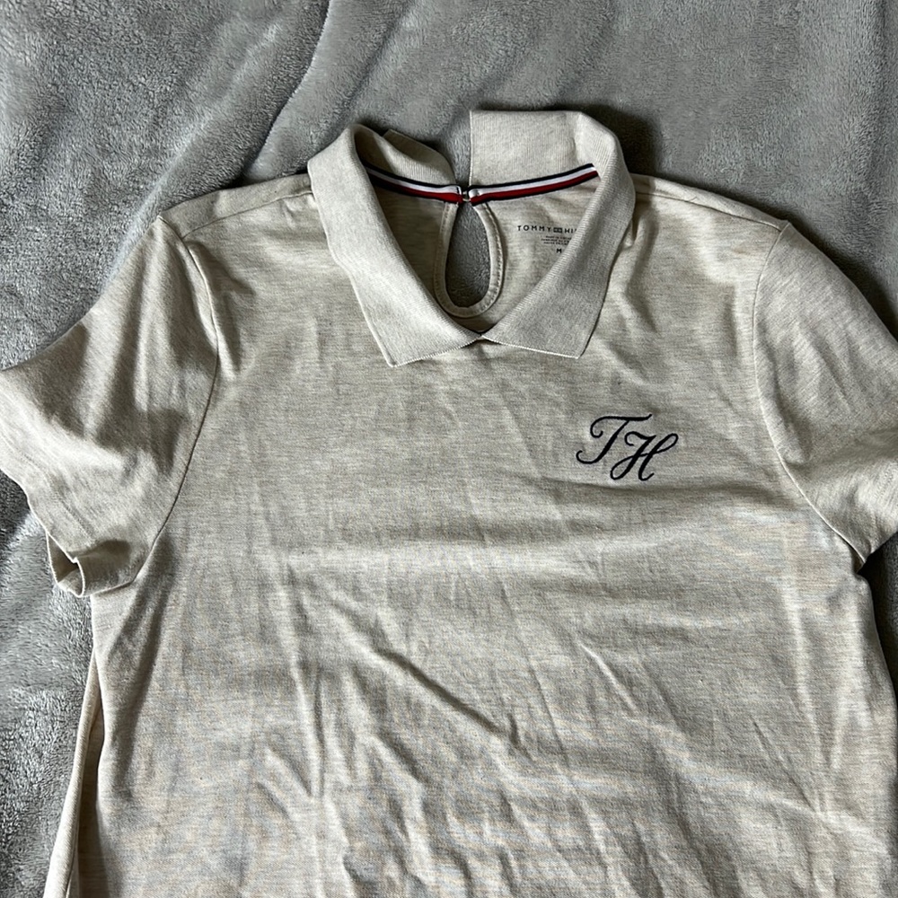 Beige Tommy Hilfiger collared dress.
